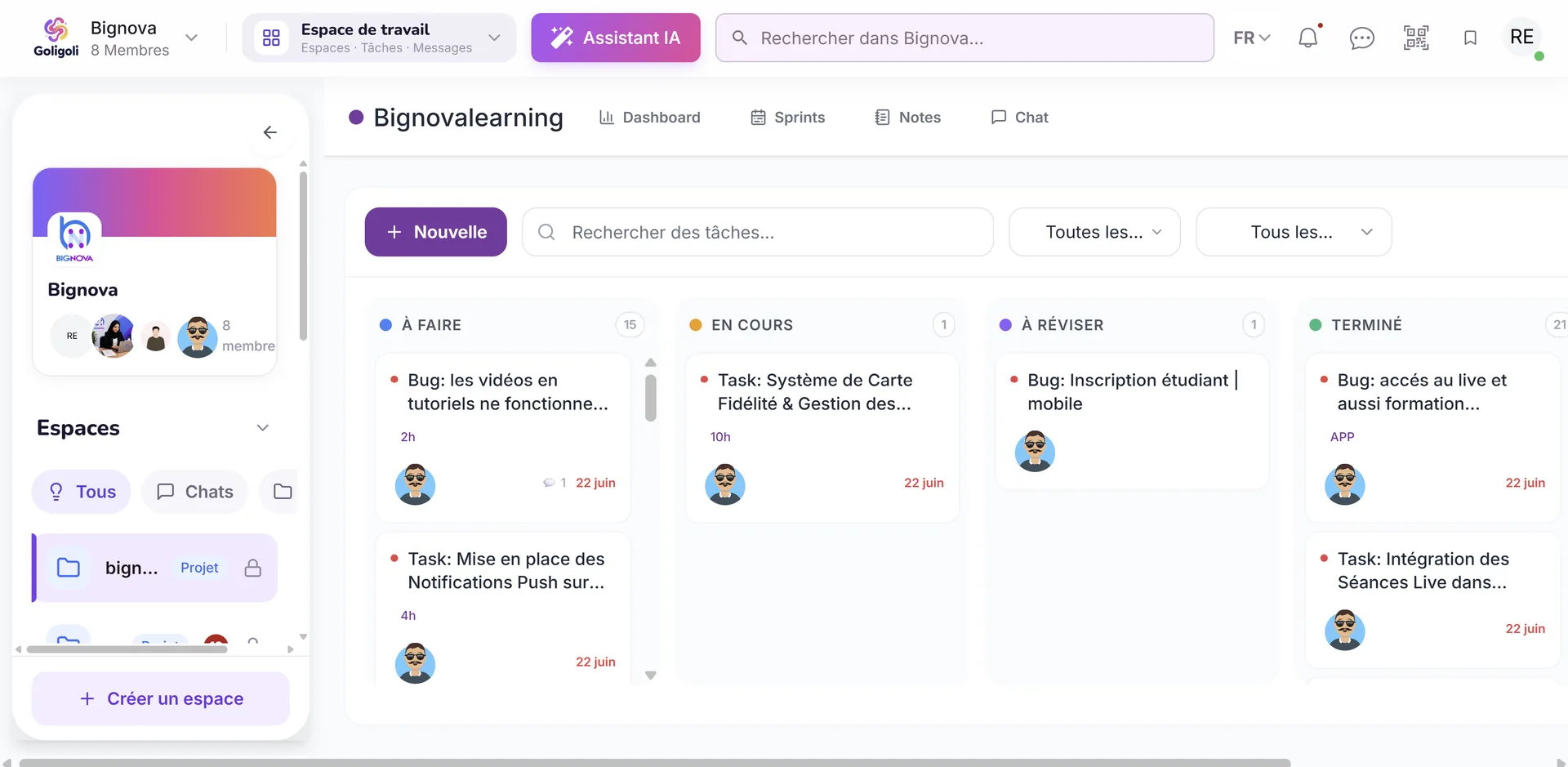 La gestion de tâches, façon ClickUp